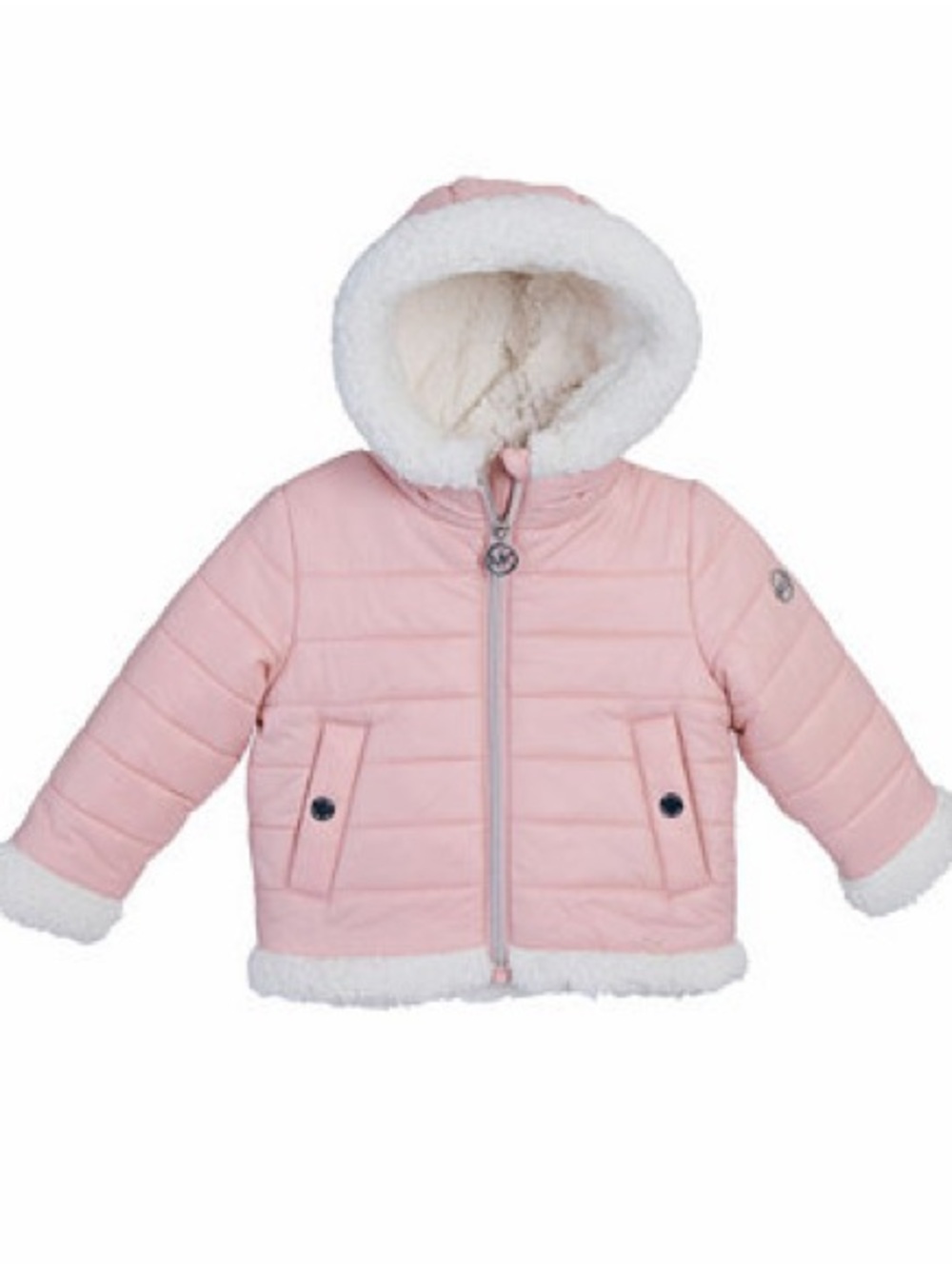 Micheal Kors 12 months Baby Girls Plush Lined  Puffer Jacket with Faux Fur Trim
